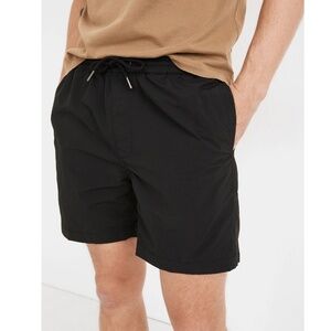 Madewell Everywear Drawstring Shorts in Almost Black
